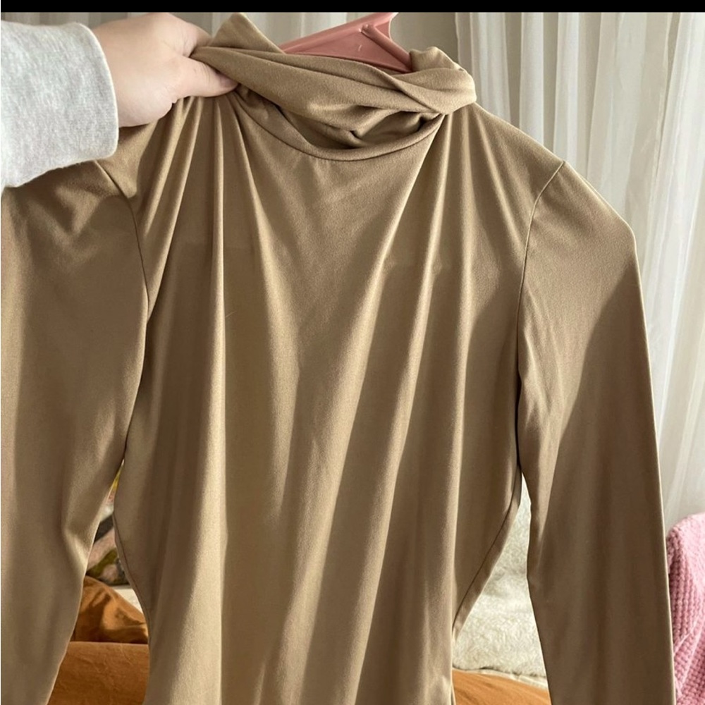 Nude body suit turtle neck